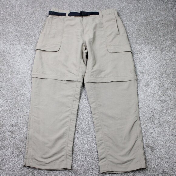 The North Face Paramount Convertible Pants Mens Large Beige Nylon Cargo Zip Off - Picture 1 of 16